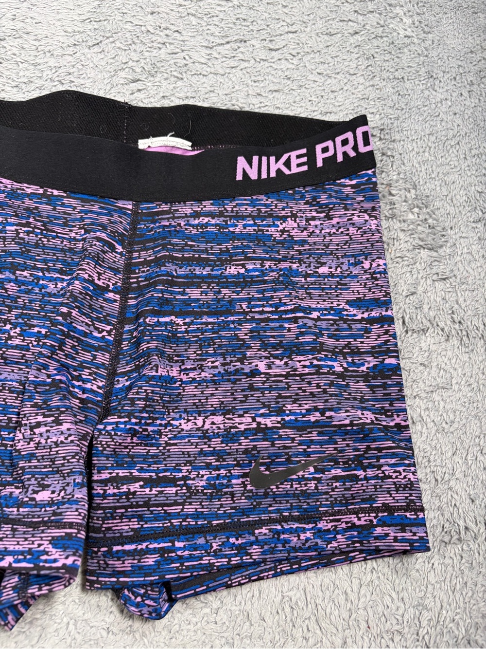 Nike Pro Women's Multicolor (Purple & Blue) Bike Shorts - Picture 5 of 8